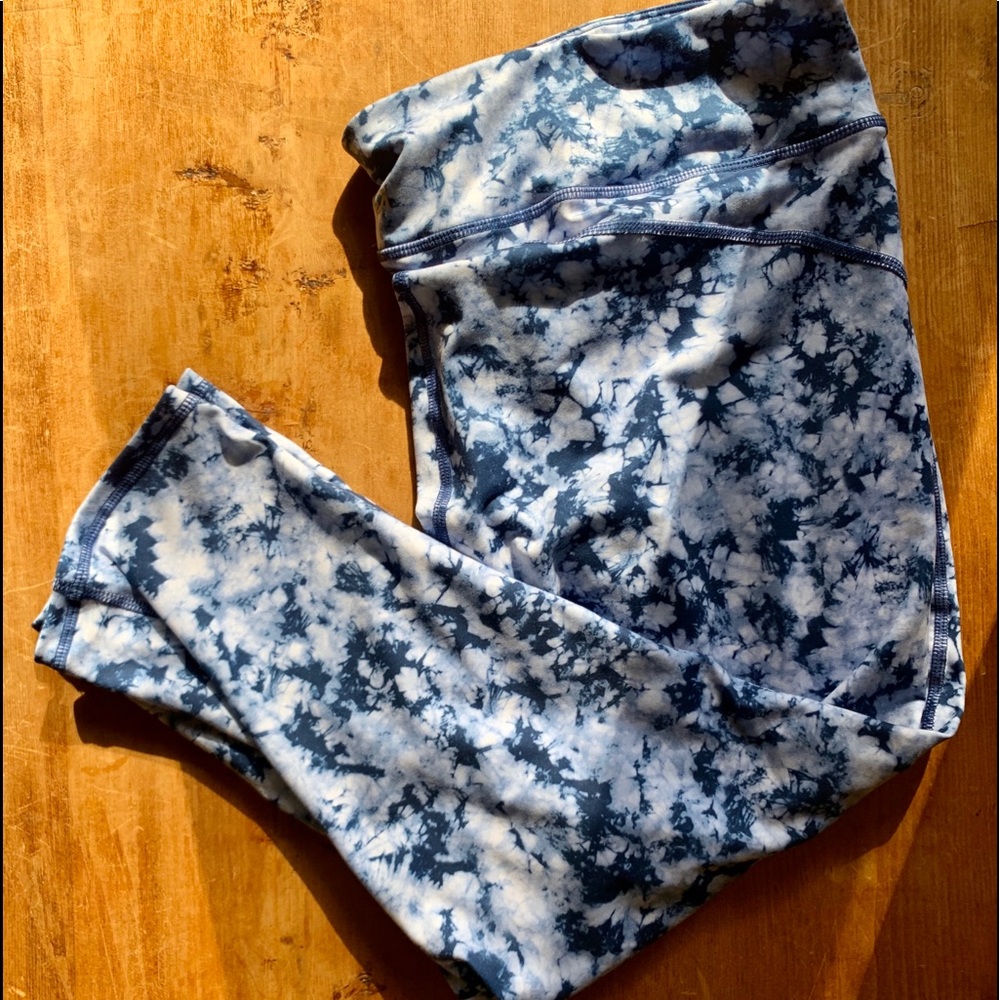 Gap Navy/White Tie Dye Capris, Sz XL